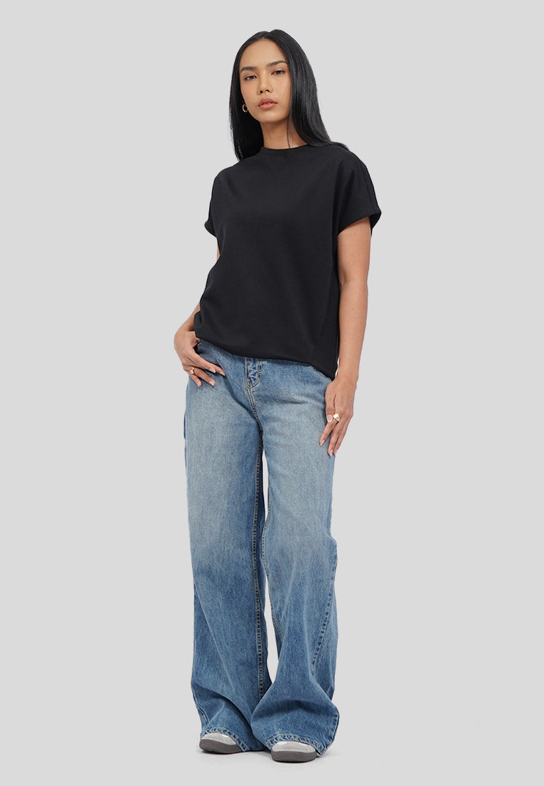 Button Detail Short Sleeve Top