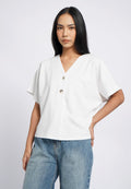 V-Neck Batwing Blouse