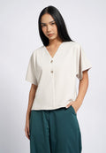 V-Neck Batwing Blouse