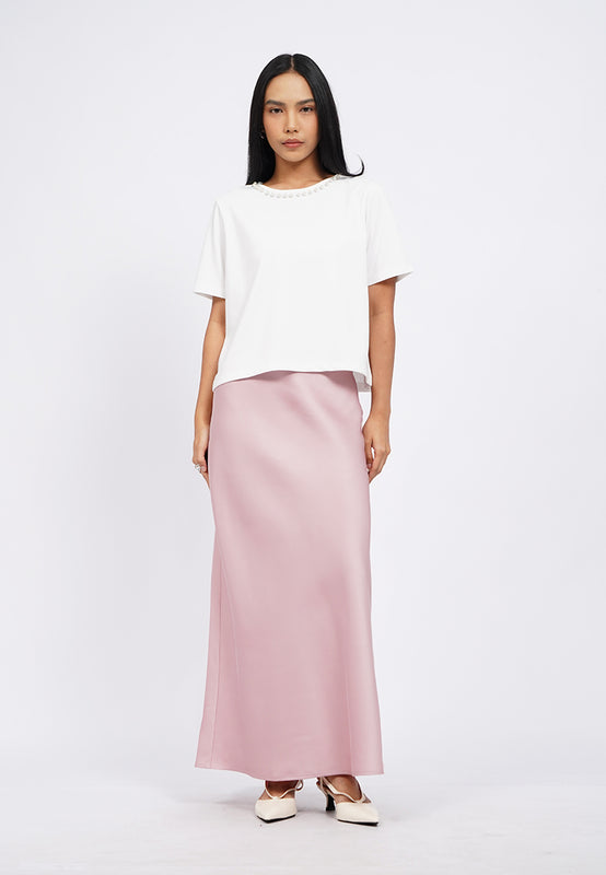 Short Sleeve Top with Pearl Details