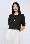 Puff Sleeve Buttoned Top