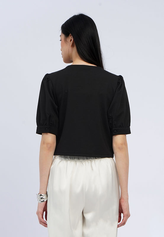 Puff Sleeve Buttoned Top