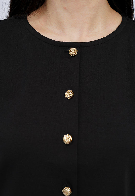 Puff Sleeve Buttoned Top