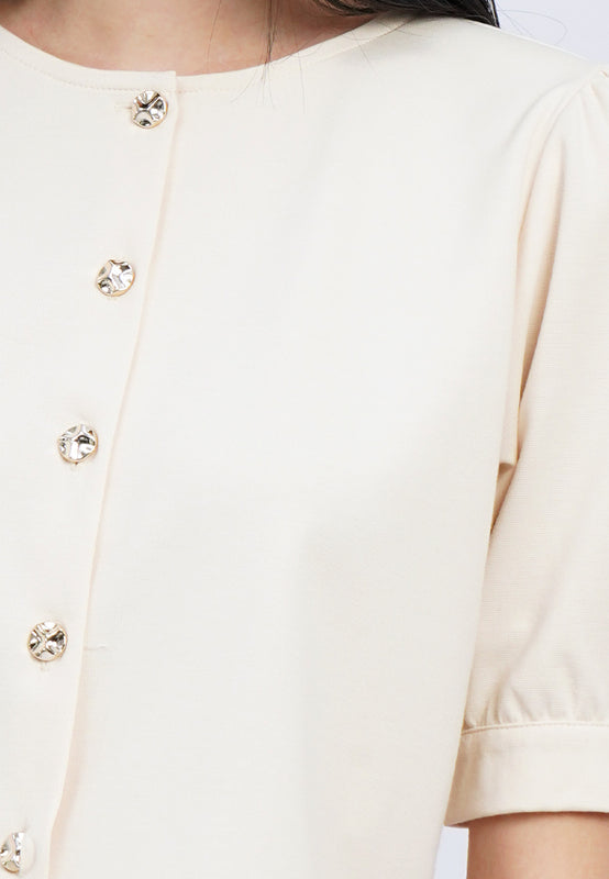 Puff Sleeve Buttoned Top