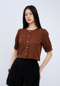 Puff Sleeve Buttoned Top