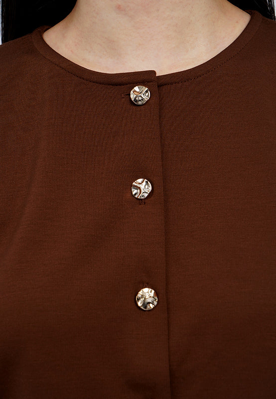 Puff Sleeve Buttoned Top