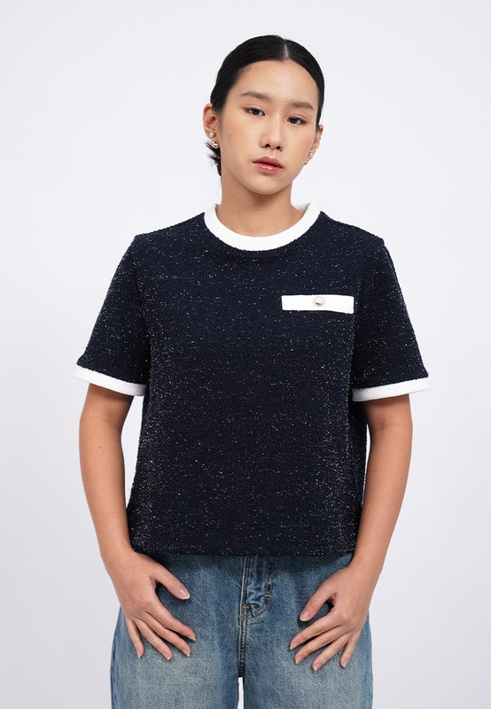 Short Sleeve Knit Blouse