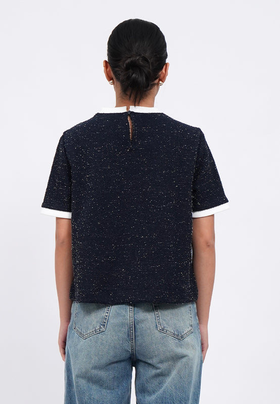 Short Sleeve Knit Blouse