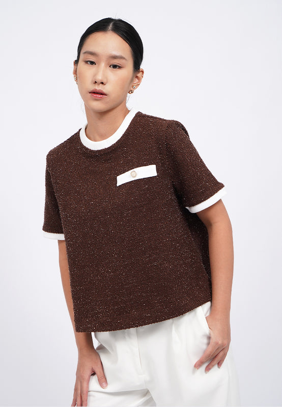 Short Sleeve Knit Blouse