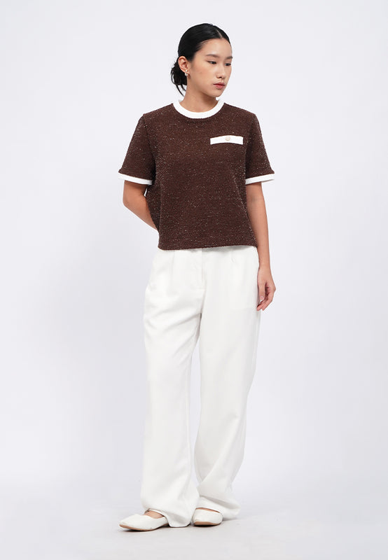Short Sleeve Knit Blouse