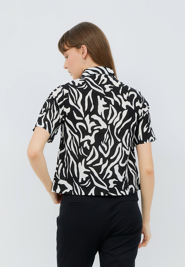 Short Sleeve Printed Blouse