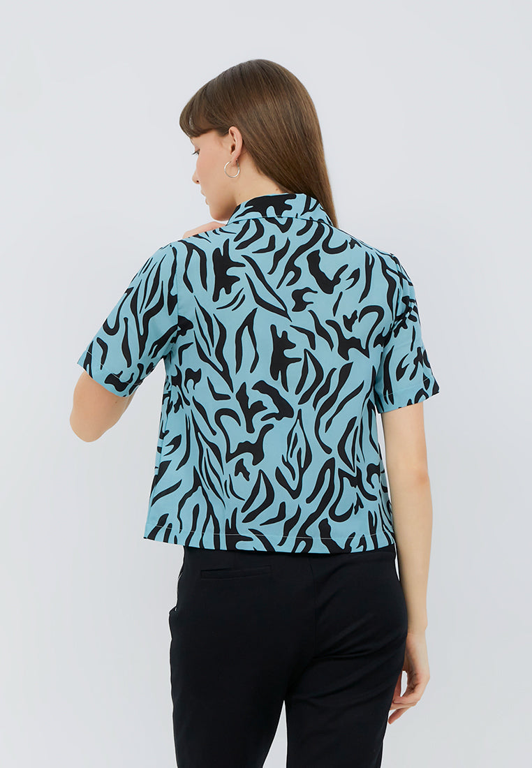 Short Sleeve Printed Blouse