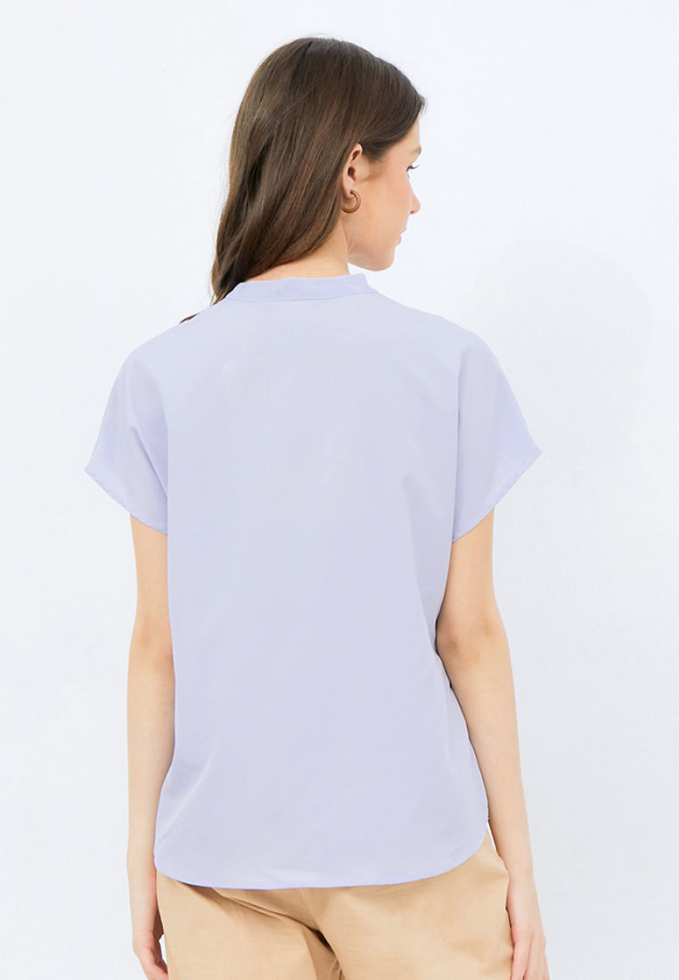 Short Sleeve V-neck Blouse