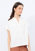 Short Sleeve V-neck Blouse