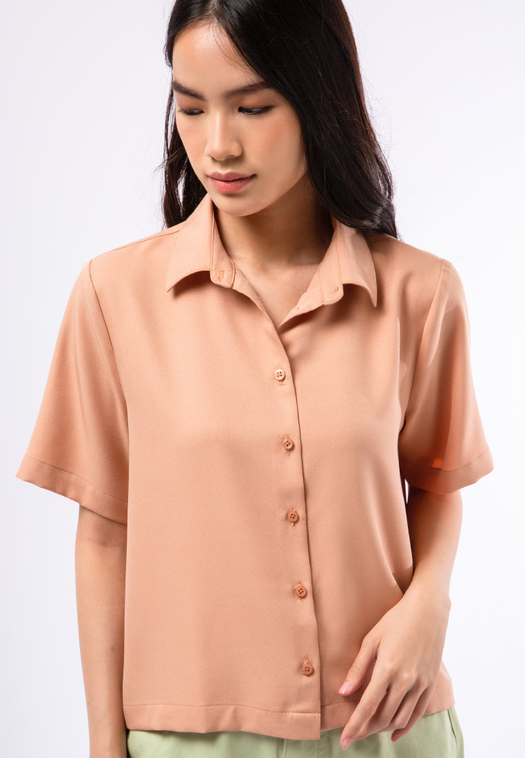 Regular Fit Short Sleeve Blouse