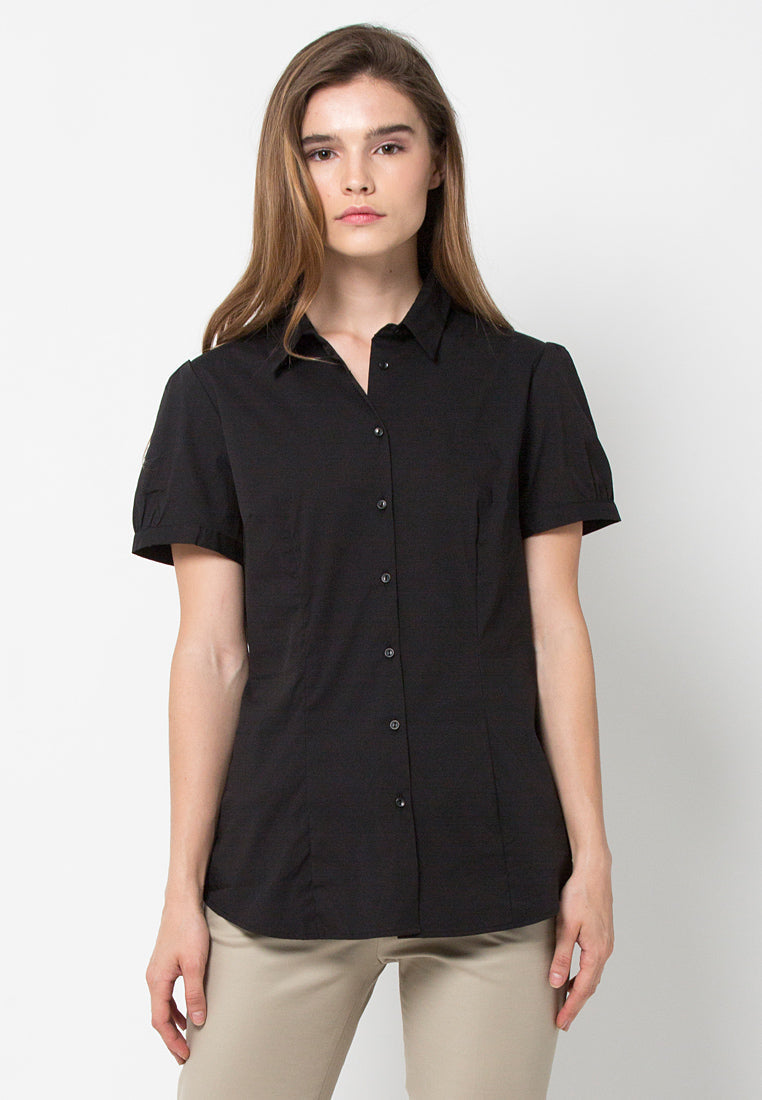 Basic Regular Fit Short Sleeve Blouse