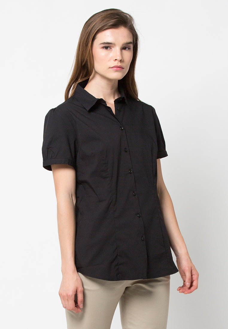 Basic Regular Fit Short Sleeve Blouse
