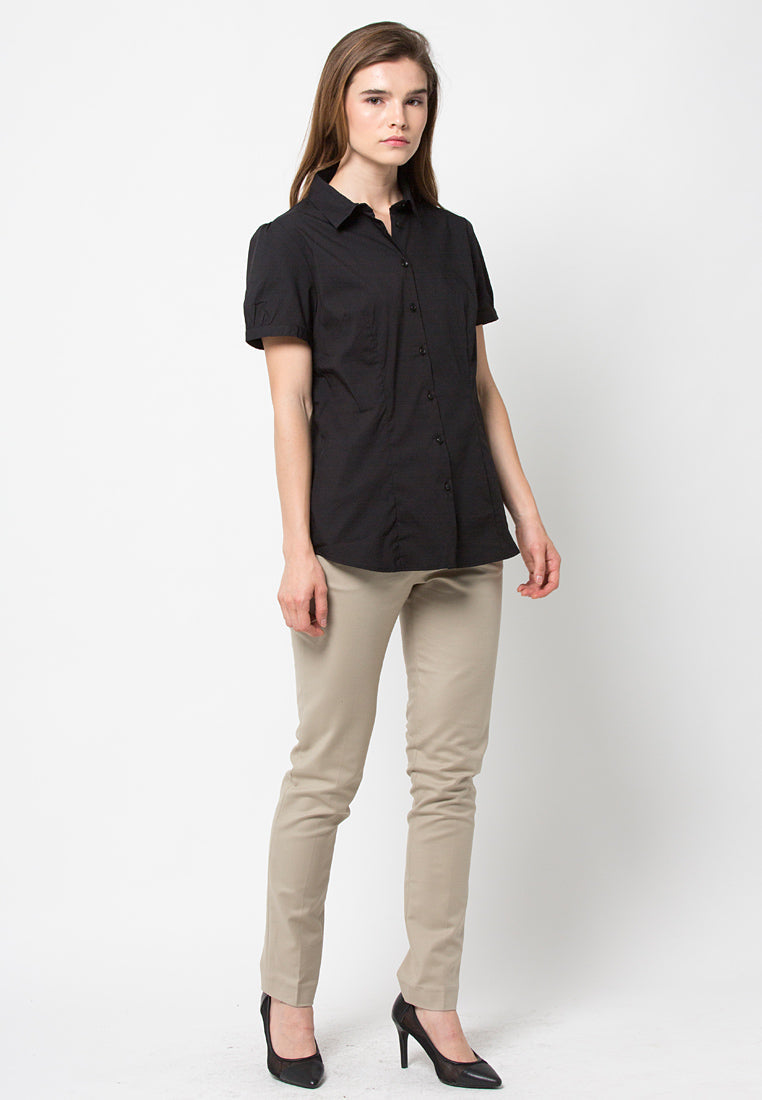 Basic Regular Fit Short Sleeve Blouse