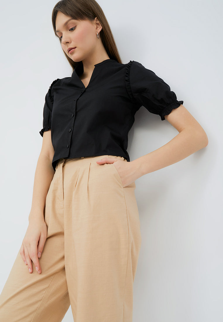 Ruffle Short Sleeve Blouse