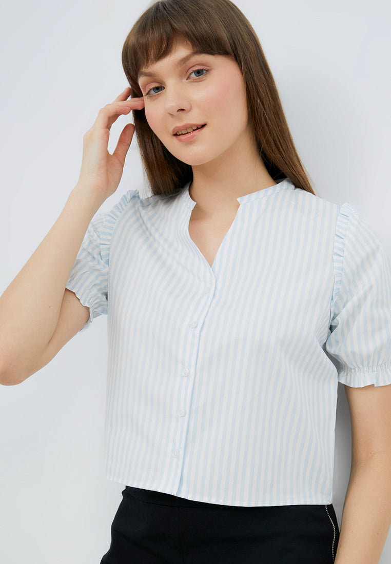 Ruffle Short Sleeve Blouse