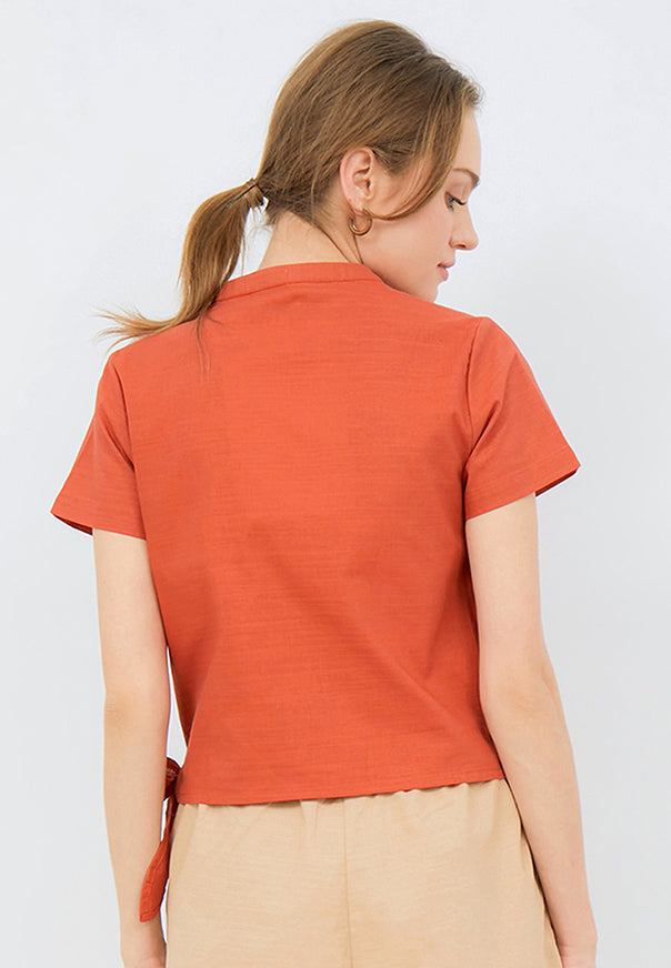 Short Sleeve Wrap Top