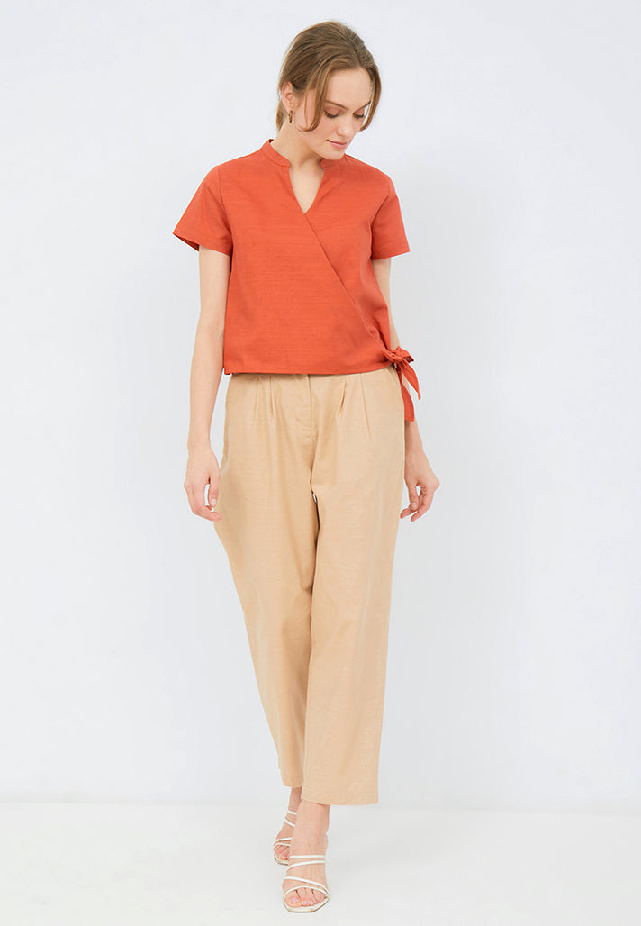 Short Sleeve Wrap Top