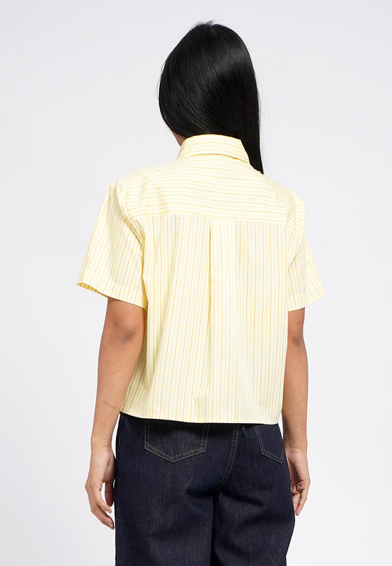 Asymmetric Placket Stripes Shirt