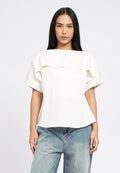 Drape Details Short Sleeve Top