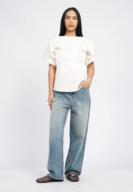 Drape Details Short Sleeve Top
