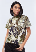 Printed Short Sleeve Blouse