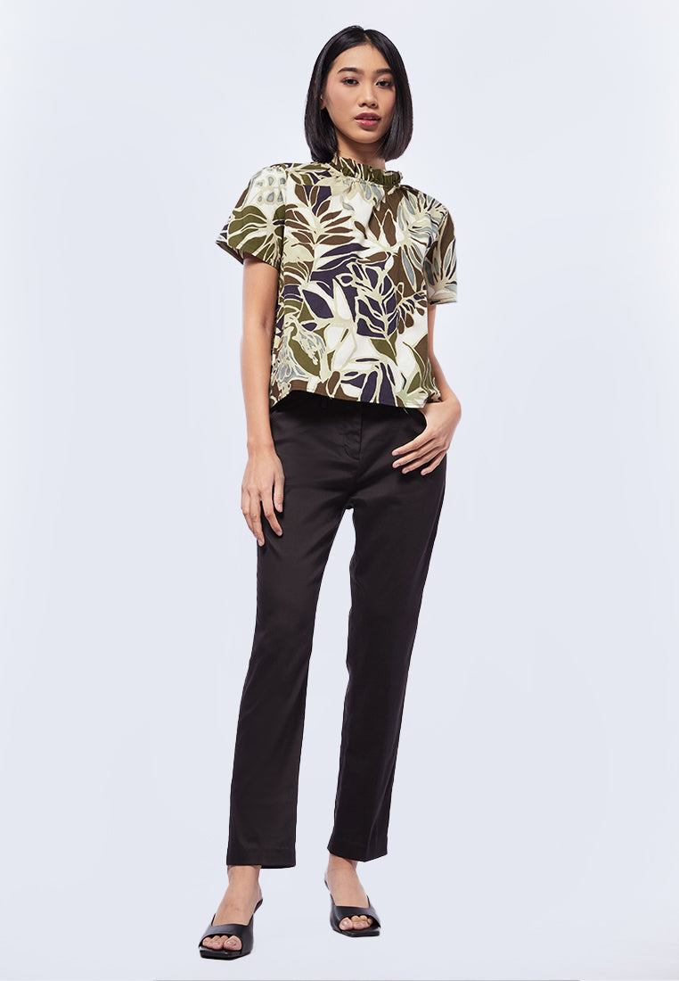 Printed Short Sleeve Blouse