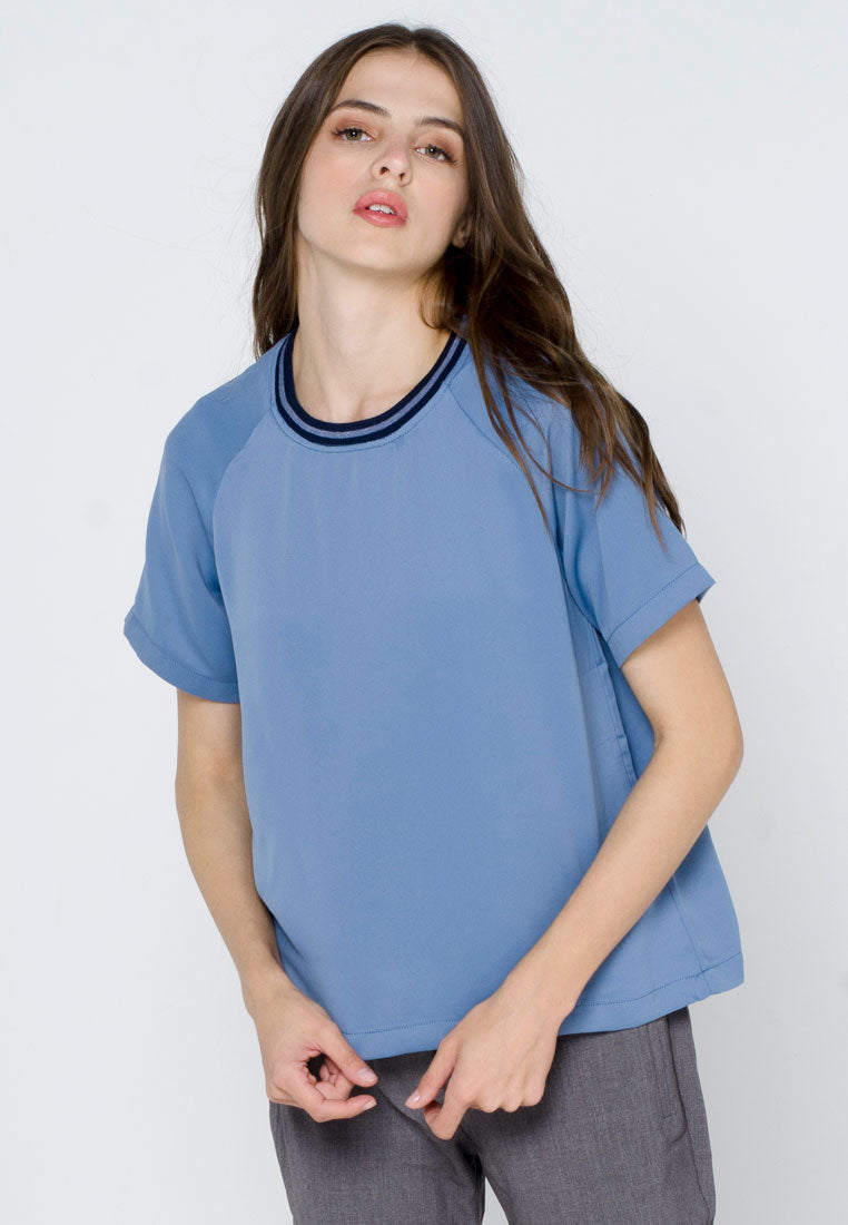 Polyester Short Sleeves Blouse