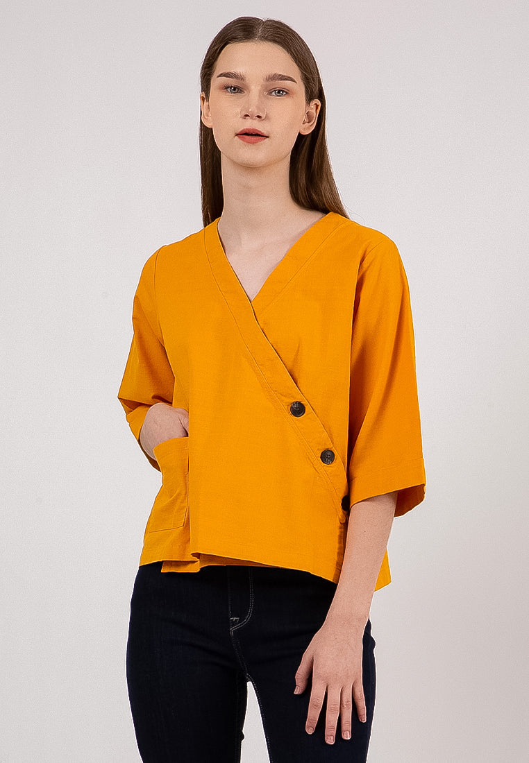 Yellow Kimono Blouse