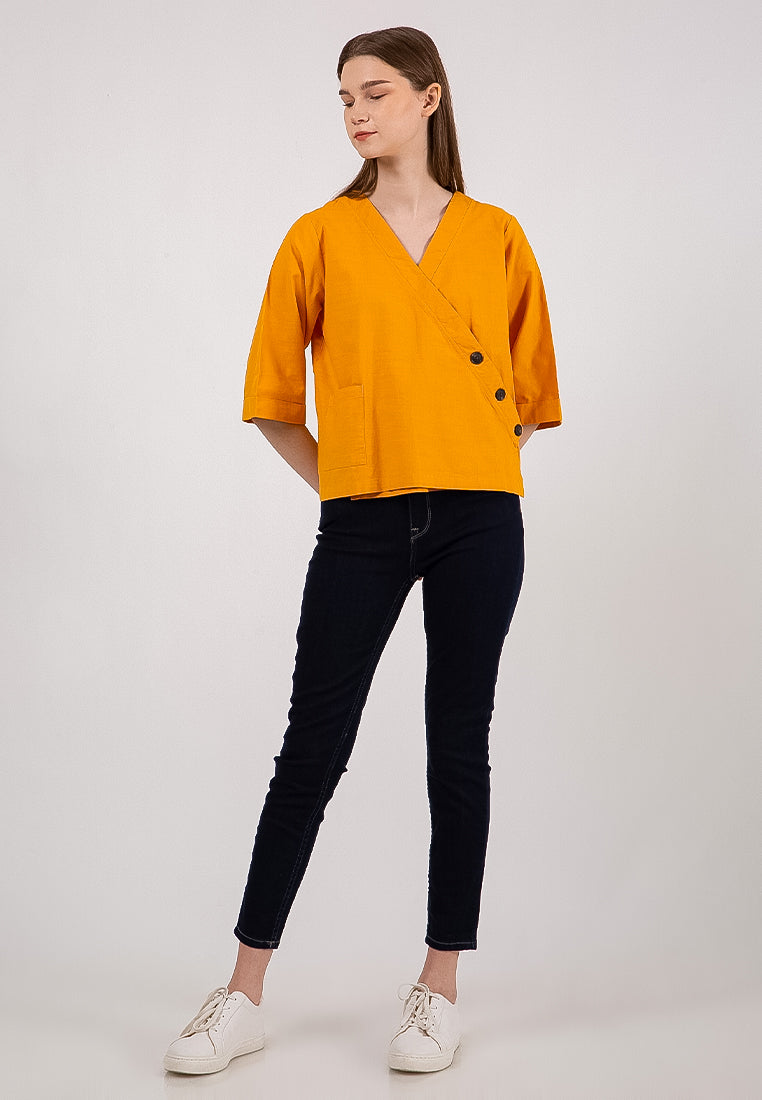 Yellow Kimono Blouse