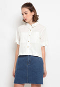 Crop shirt with pocket