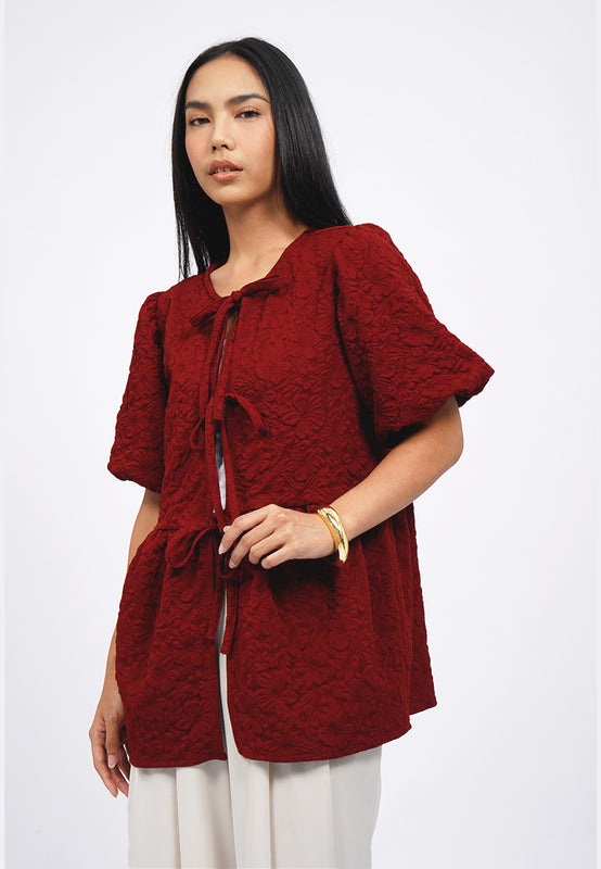 Short Sleeve Hua Peplum Blouse