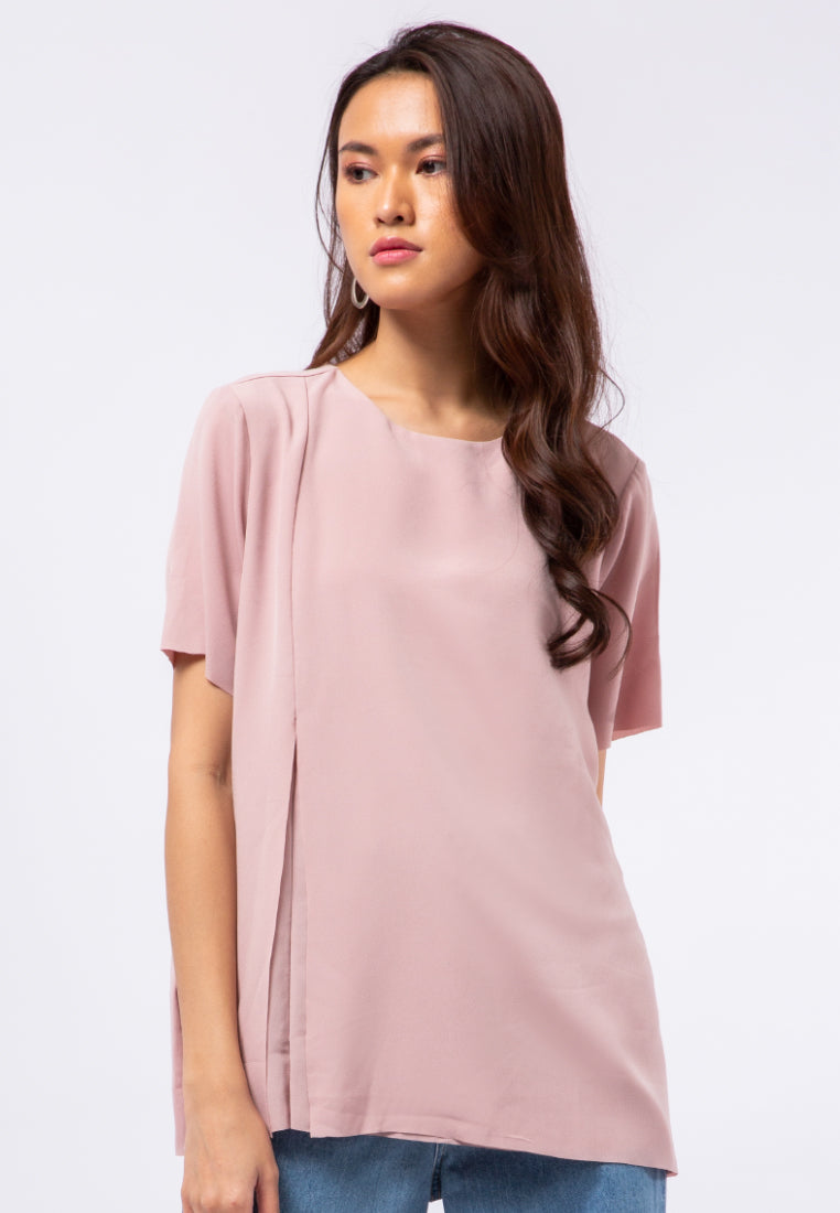 Short Sleeve Blouse with Side Details