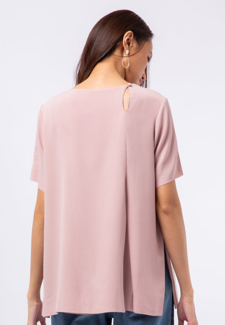 Short Sleeve Blouse with Side Details