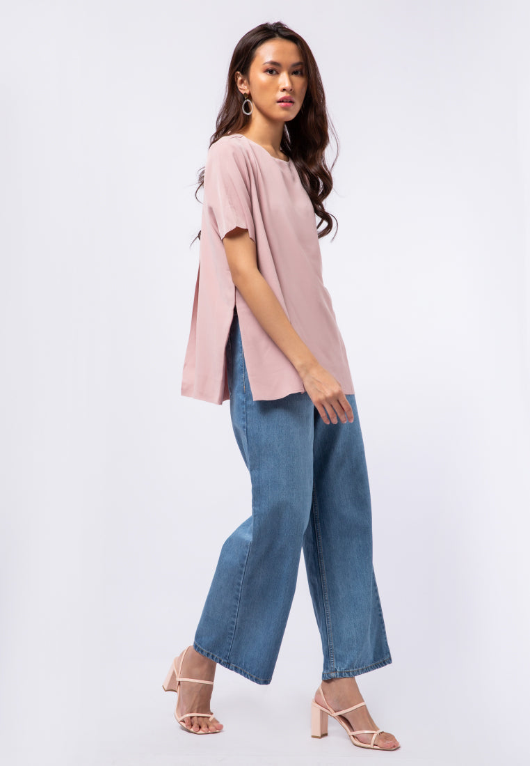 Short Sleeve Blouse with Side Details
