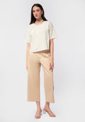 Gathered Short Sleeve Blouse