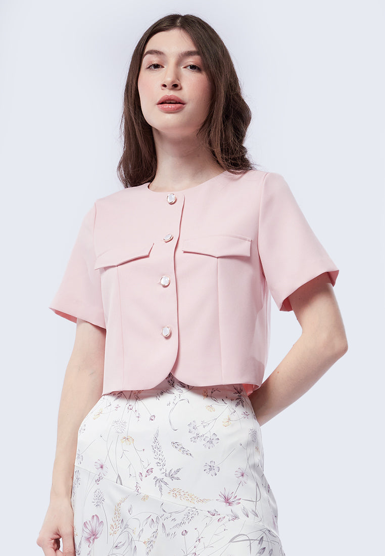 Short Sleeve Crop Blouse