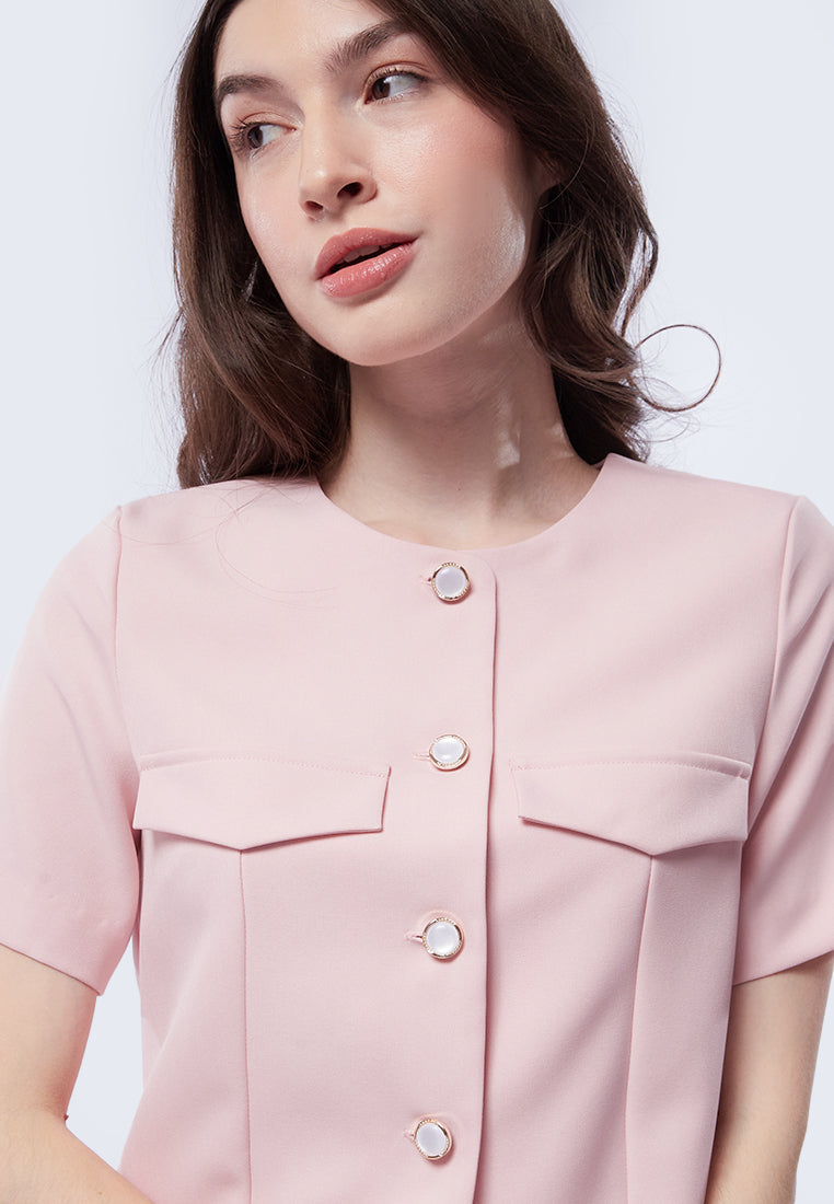 Short Sleeve Crop Blouse