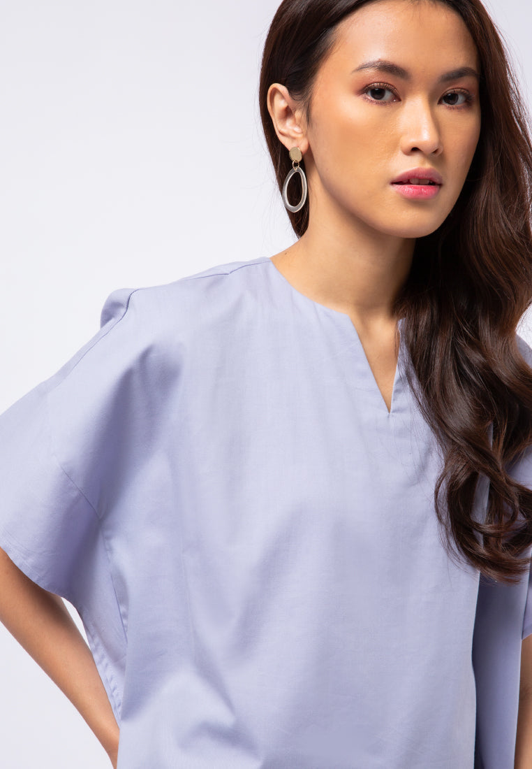 V-Neck Short Sleeve Blouse