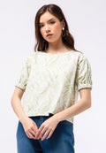 Puff Sleeve Printed Blouse