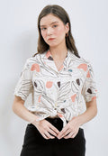 Knotted Short Sleeve Blouse