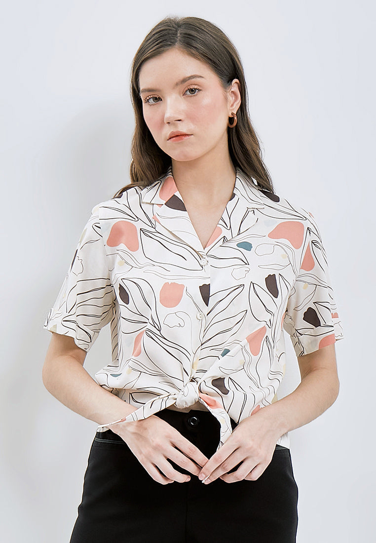 Knotted Short Sleeve Blouse