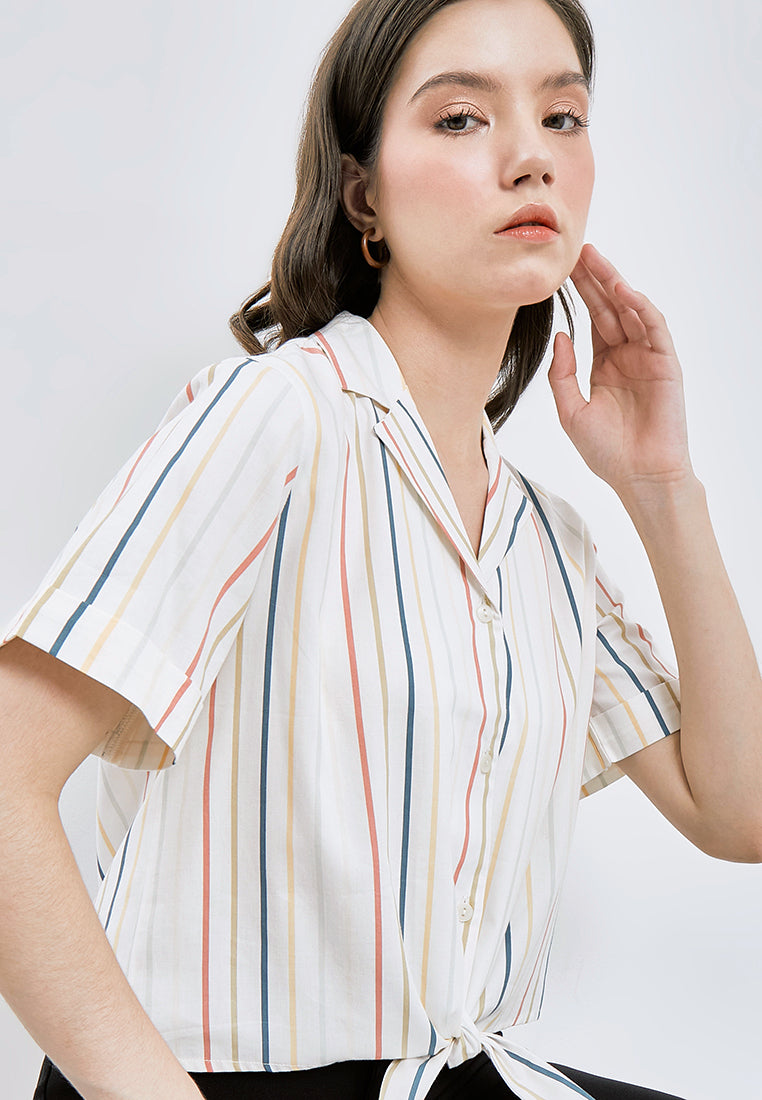 Knotted Short Sleeve Blouse