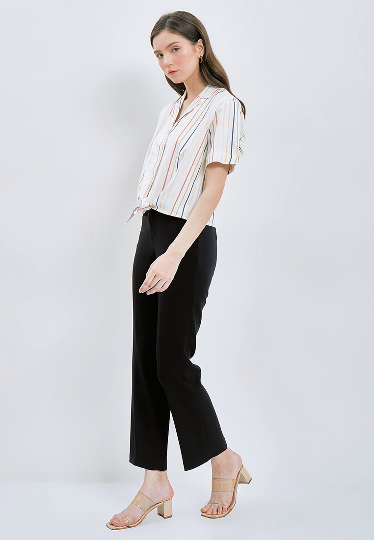 Knotted Short Sleeve Blouse