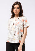 Pleated Short Sleeve Blouse
