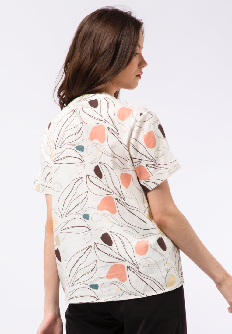 Pleated Short Sleeve Blouse